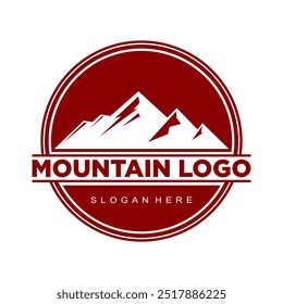 Red mountain logo design vector