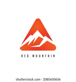 red mountain logo icon concept nature element design