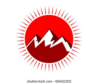 red mountain ridge top peak hill image icon logo