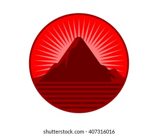 red mountain ridge top peak hill image icon logo
