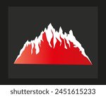 a red mountain with a red top that says " the top ".