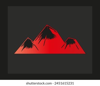 una montaña roja con una cima roja que dice "la cima".