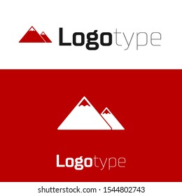 Red Mountains icon isolated on white background. Symbol of victory or success concept. Logo design template element. Vector Illustration