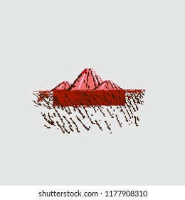 red mountains pixel art
