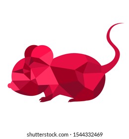 red mouse geometric pattern low polygon