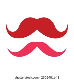 red moustache .art and illustrator.in white background.vector design.