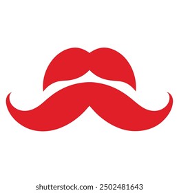 red moustache .art and illustrator.in white background.vector design.