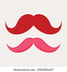 red moustache .art and illustrator.in white background.vector design.