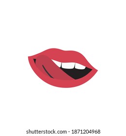 red mouth with red lips and teeth