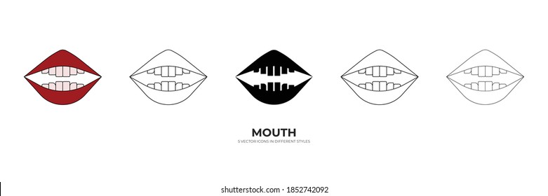 red mouth vector type icon
