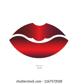 Red Mouth,Design using the golden ratio, Simple design on a white background.