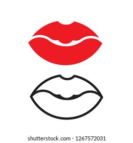 Red Mouth,Design using the golden ratio, Simple design on a white background.