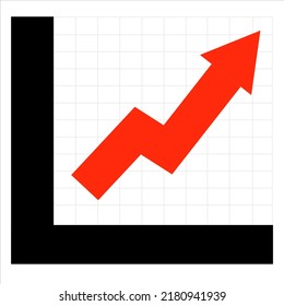 Red moving graph for growing up business concept