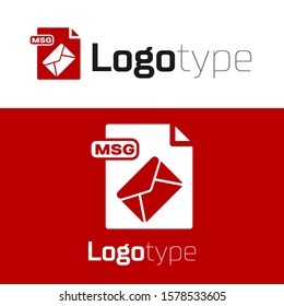 Red MSG file document. Download msg button icon isolated on white background. MSG file symbol. Logo design template element. Vector Illustration