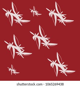 red muffled cozy background and a discreet drawing of flowers, for your home as well as clothes