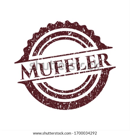 Red Muffler distressed rubber grunge texture stamp