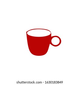 Red Mug in Flat Design Style Vector