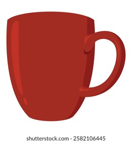 Red mug with a handle perfect for coffee shops, kitchenware ads, or cozy home decor blog posts. Versatile and eyecatching.