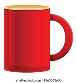 Red mug icon. Cartoon of red mug vector icon for web design isolated on white background