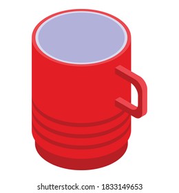 Red mug icon. Isometric of red mug vector icon for web design isolated on white background