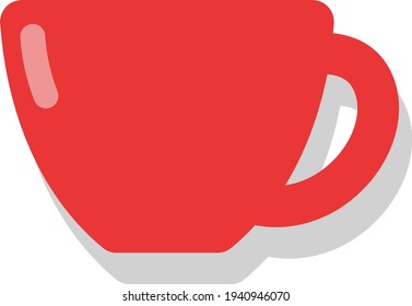 Red mug, illustration, vector on a white background
