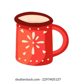 Red mug vector illustration isolated on white background