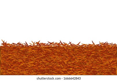 Red mulch used for gardening and landscape decoration. Bright mulch for  flower beds using natural pine bark.Landscape design color mulch. Red mulch background with copy space. Stock vector