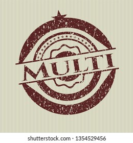 Red Multi rubber stamp with grunge texture