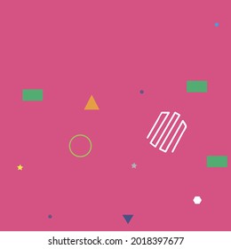Red Multicolor Simple Modern Hipster Style Background. Purple Colorful Orange Digital Geometrical Modern Design. Yellow Green Blue Ornamental Fabrics. Grey Violet Pink Vector Illustration.
