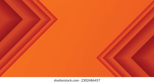 Triángulo recto de múltiples capas rojas. Papel degradado de color naranja que corta el fondo abstracto. Elemento de diseño para plantilla, tarjeta, portada, pancarta, afiche, fondo, pared. Ilustración vectorial.