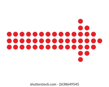 Red multiple dotted arrow symbol symbol vector illustration transparent png
