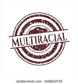 Rote Multirassische Gummistempel mit Grunge-Textur
