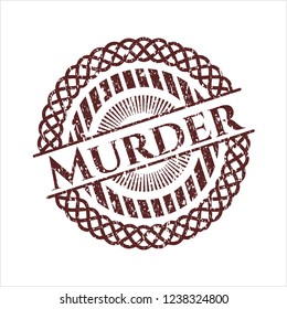 Red Murder rubber grunge texture stamp