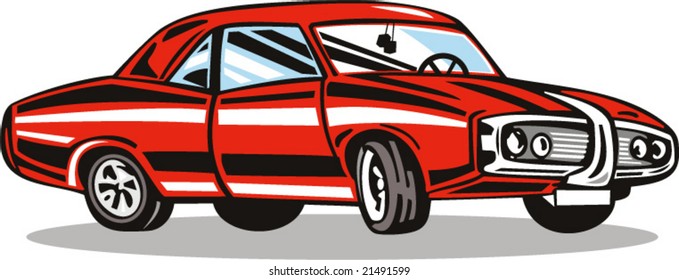 red muscle car