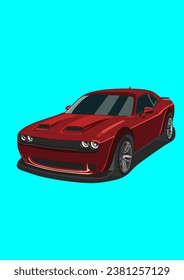 Arte de vectores de alta potencia para modificación de vehículos de músculo rojo