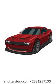 Arte de vectores de alta potencia para modificación de vehículos de músculo rojo