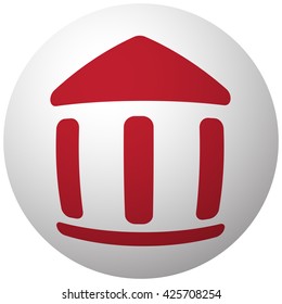 Red Museum icon on white ball