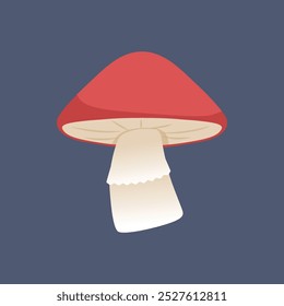 red mushroom in flat vector design.