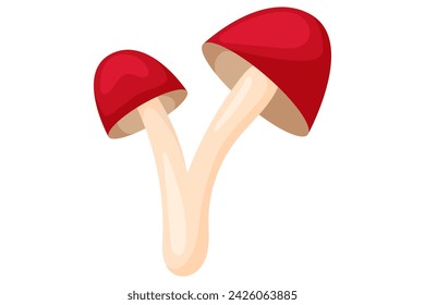 Diseño de pegatina plana de la fortuna de setas rojas