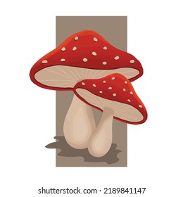 Planta de hongos o setas rojas, Russula aurea en ilustración vectorial en grabado, dibujado a mano, lujoso, esotérico, apto para espiritualistas, religiosos, paranormales, lector de tarot, astrólogo o tatuaje