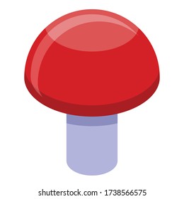 Icono de hongo rojo. Isométrico del icono del vector de hongos rojos para el diseño web aislado en fondo blanco