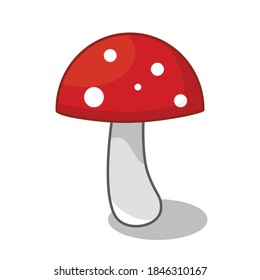 Red mushroom icon. logo icon,,food icon. for mascot and symbol