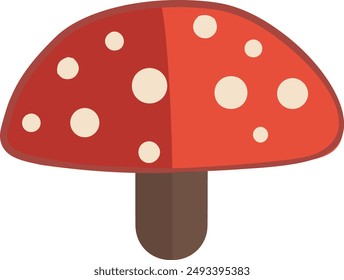 Red Mushroom Illustration isolated flat