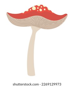 red mushroom illustration over white