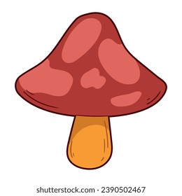 red mushroom illustration vector isolated