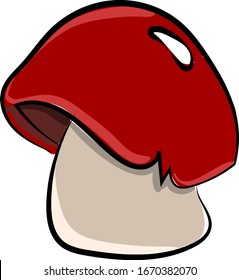 Red mushroom, illustration, vector on white background.