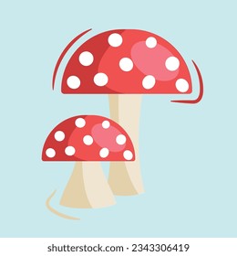 Red Mushroom Illustration Vector. Perfect for Autumn