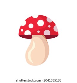 Red mushroom isolated on white background. Autumn mushroom concept. Red fly agarics.. Vector stock