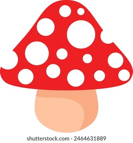 Red mushroom isolated on white