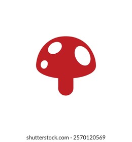 Red mushroom logo, icon, vector illustration
